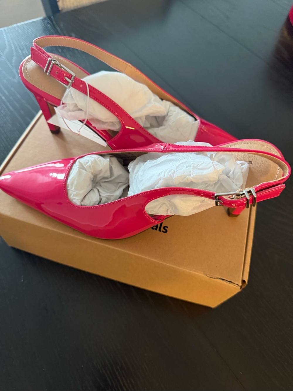 Amazon Women's Hot Pink Patent Slingback Heels